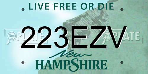 223EZV New Hampshire License Plate