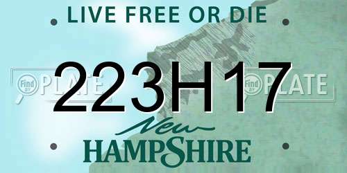 223H17 New Hampshire License Plate
