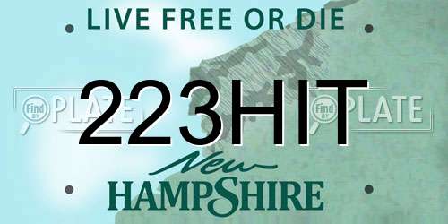 223HIT New Hampshire License Plate