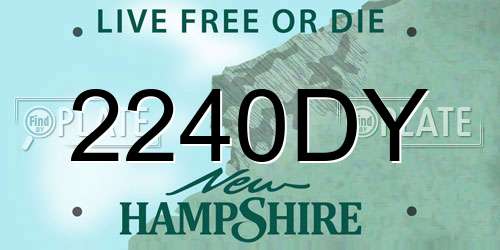 2240DY New Hampshire License Plate