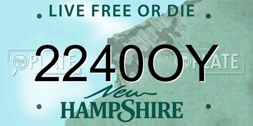 2240OY New Hampshire License Plate
