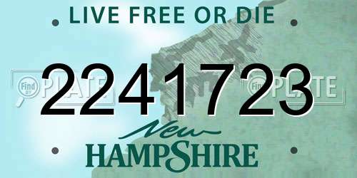 2241723 New Hampshire License Plate