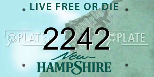 2242 New Hampshire License Plate