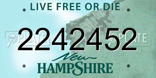 2242452 New Hampshire License Plate