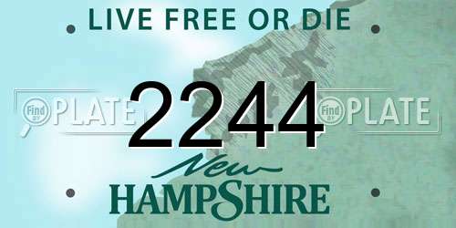2244 New Hampshire License Plate