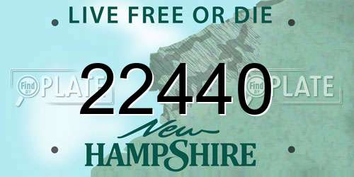 22440 New Hampshire License Plate