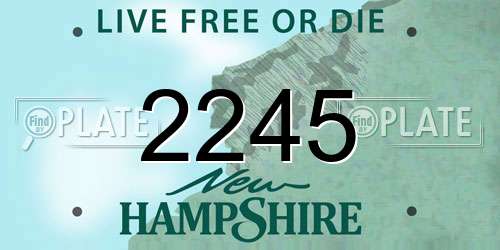 2245 New Hampshire License Plate