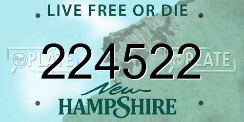 224522 New Hampshire License Plate