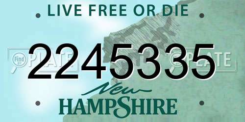 2245335 New Hampshire License Plate