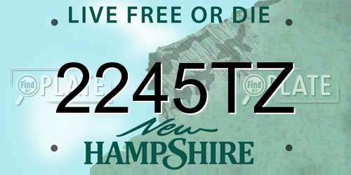 2245TZ New Hampshire License Plate
