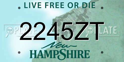 2245ZT New Hampshire License Plate