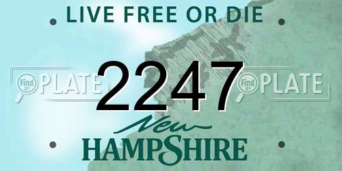 2247 New Hampshire License Plate