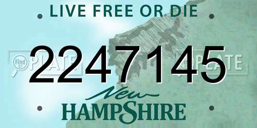2247145 New Hampshire License Plate