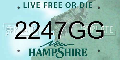 2247GG New Hampshire License Plate