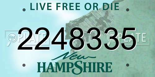 2248335 New Hampshire License Plate