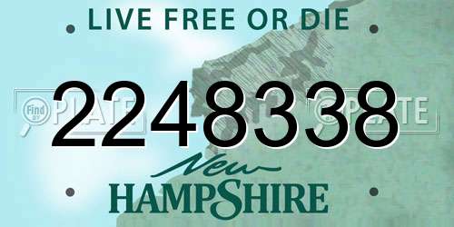 2248338 New Hampshire License Plate