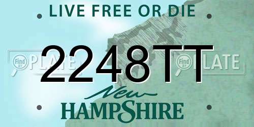 2248TT New Hampshire License Plate
