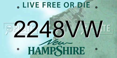 2248VW New Hampshire License Plate