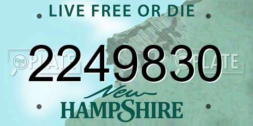 2249830 New Hampshire License Plate