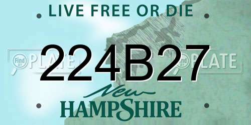 224B27 New Hampshire License Plate