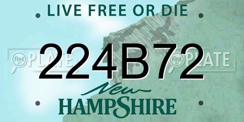 224B72 New Hampshire License Plate