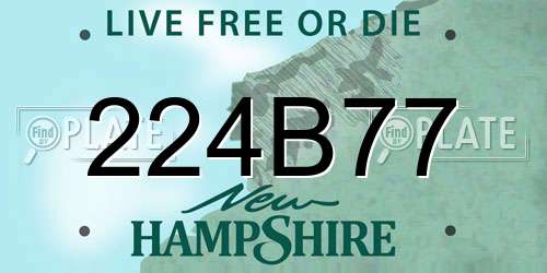 224B77 New Hampshire License Plate