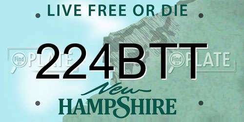 224BTT New Hampshire License Plate