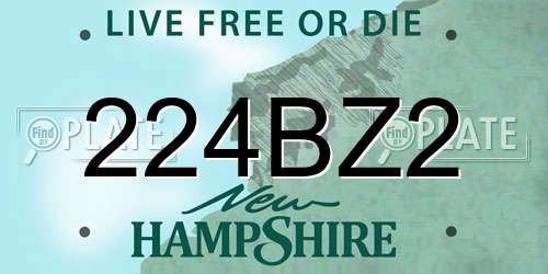 224BZ2 New Hampshire License Plate