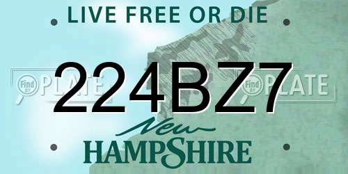 224BZ7 New Hampshire License Plate