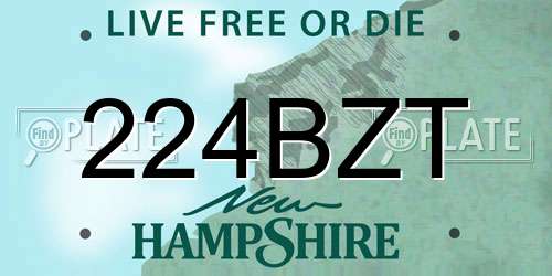 224BZT New Hampshire License Plate