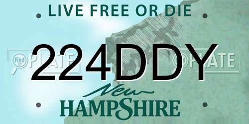 224DDY New Hampshire License Plate