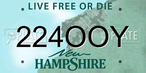 224OOY New Hampshire License Plate