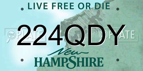 224QDY New Hampshire License Plate