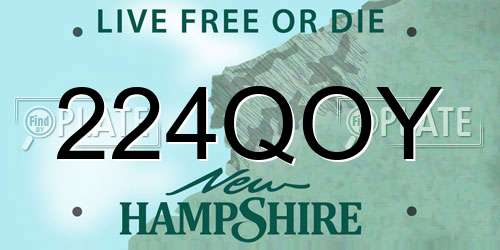 224QOY New Hampshire License Plate