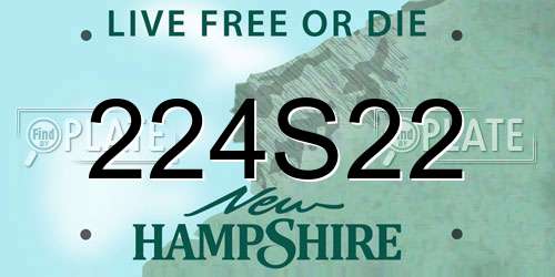 224S22 New Hampshire License Plate