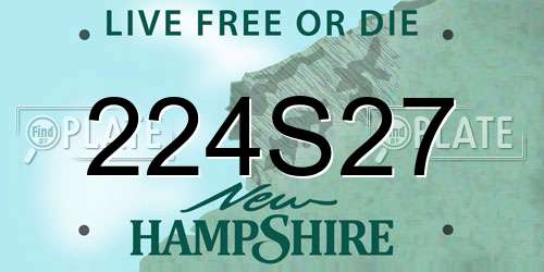 224S27 New Hampshire License Plate