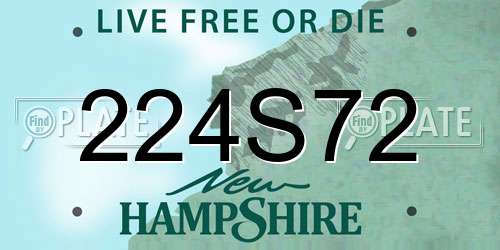 224S72 New Hampshire License Plate