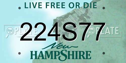 224S77 New Hampshire License Plate