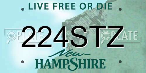 224STZ New Hampshire License Plate