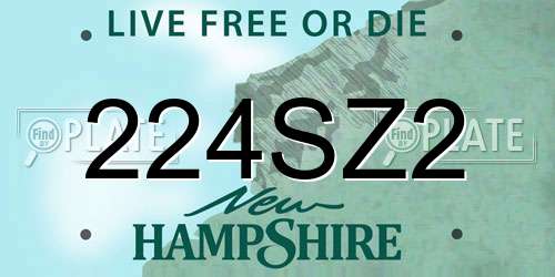 224SZ2 New Hampshire License Plate