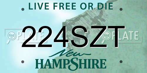 224SZT New Hampshire License Plate