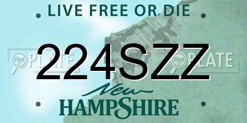 224SZZ New Hampshire License Plate