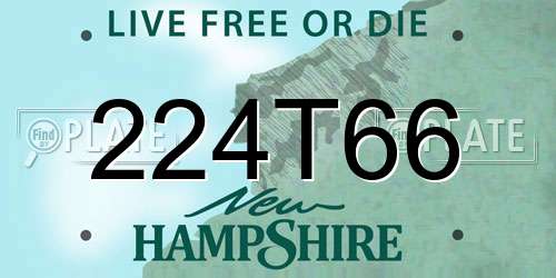 224T66 New Hampshire License Plate