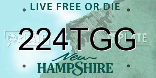 224TGG New Hampshire License Plate