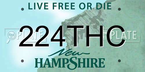 224THC New Hampshire License Plate
