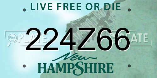 224Z66 New Hampshire License Plate