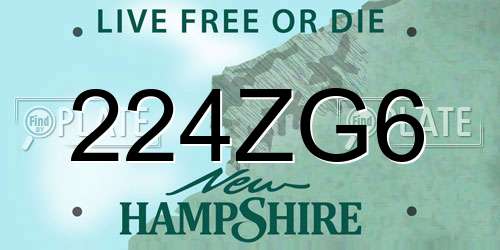 224ZG6 New Hampshire License Plate