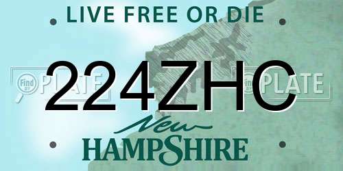 224ZHC New Hampshire License Plate