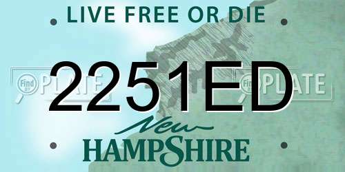 2251ED New Hampshire License Plate