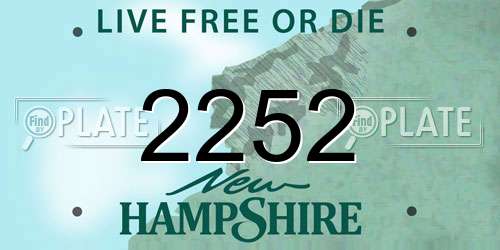 2252 New Hampshire License Plate